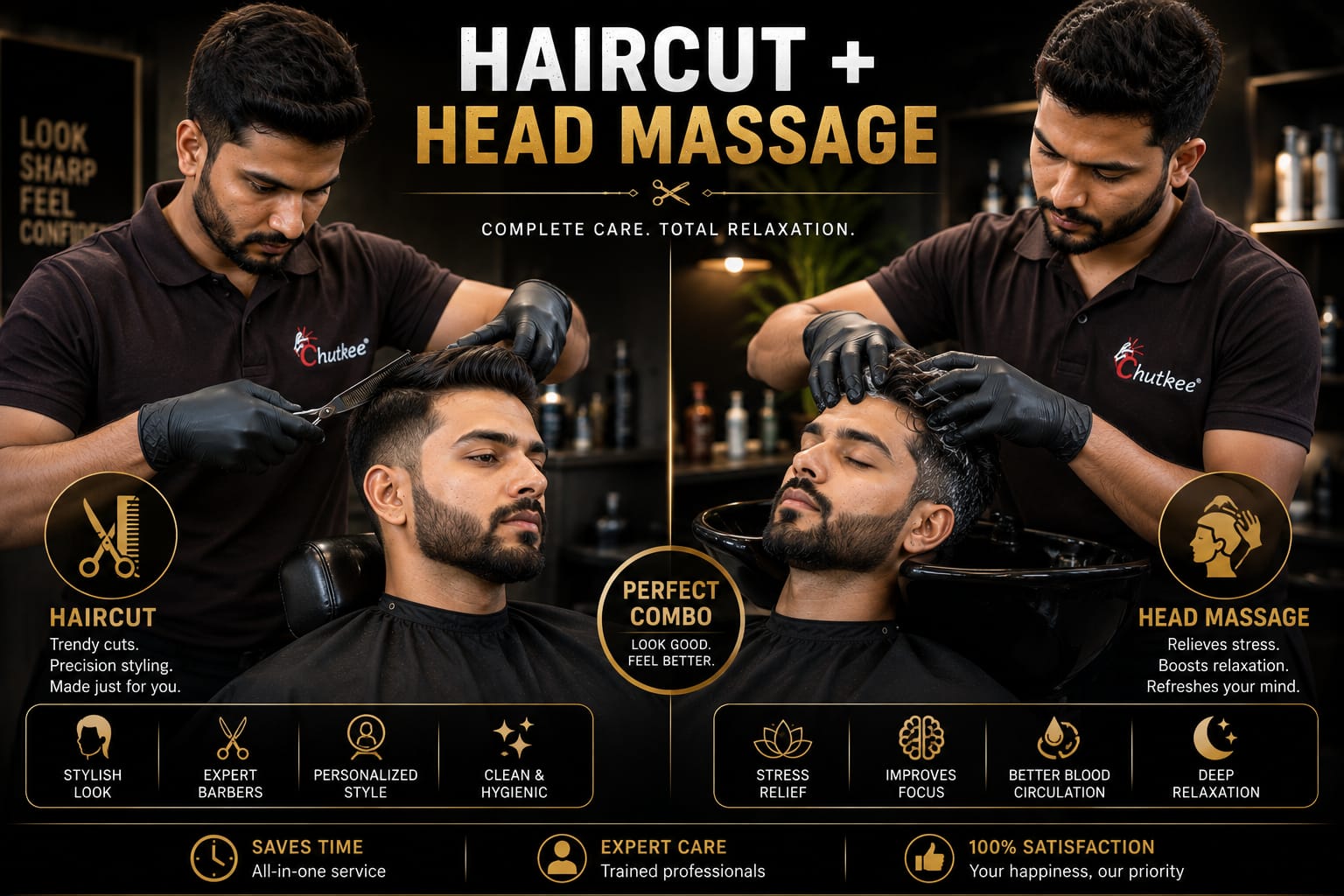 Haircut + Head Massage